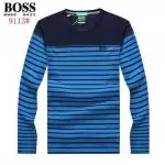 sport boss t-shirt manche longue orange phlash col rond blue